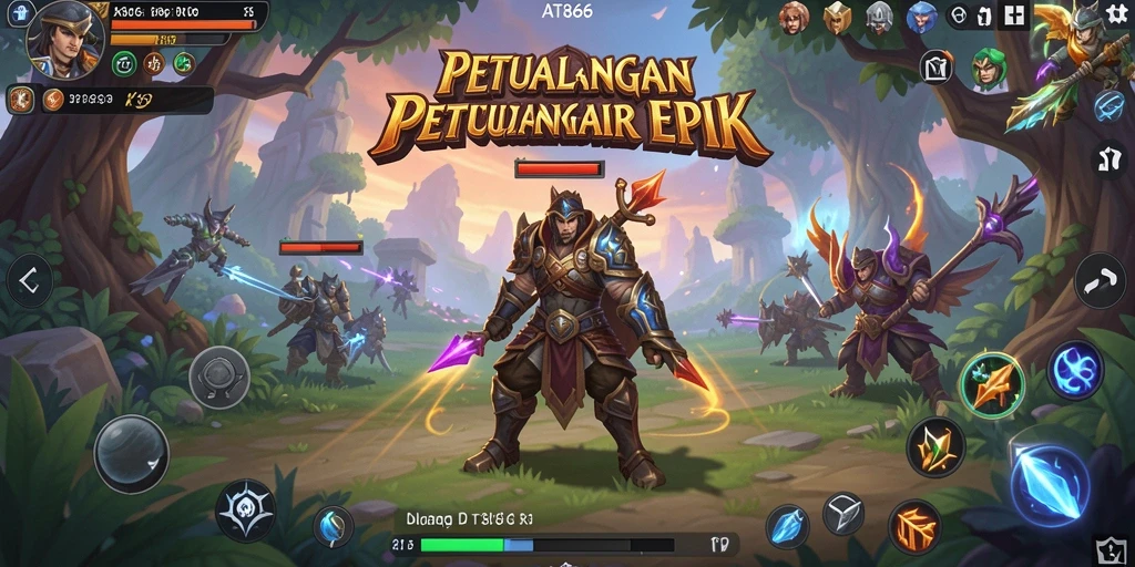 Screenshot gameplay AT866 dengan grafis yang memukau dan aksi RPG intens.