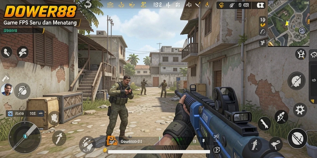 Screenshot DOWER88 menampilkan aksi seru dalam gameplay FPS.