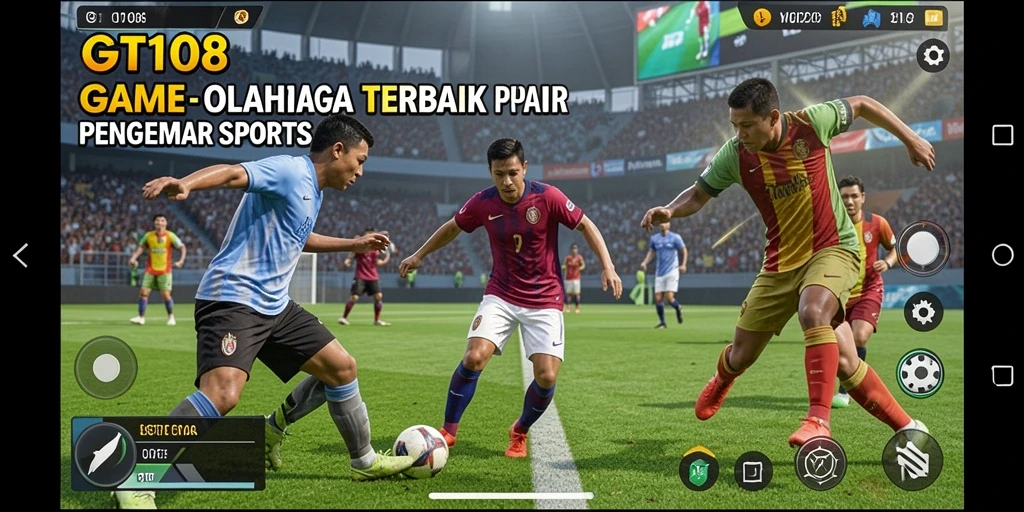 Screenshot gameplay GT108 yang menunjukkan pertempuran olahraga yang seru.