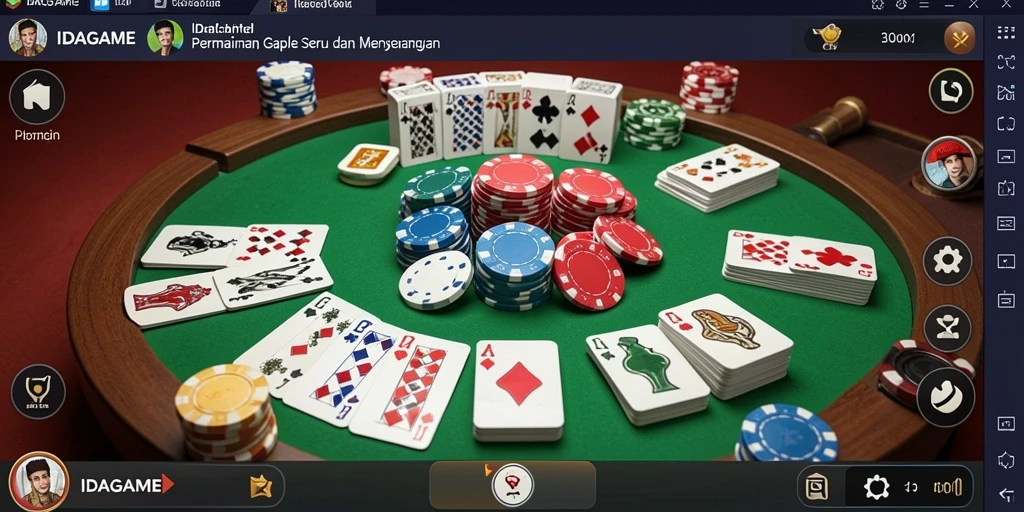Tampilan gameplay Gaple yang menarik dan interaktif dalam IDAGAME.