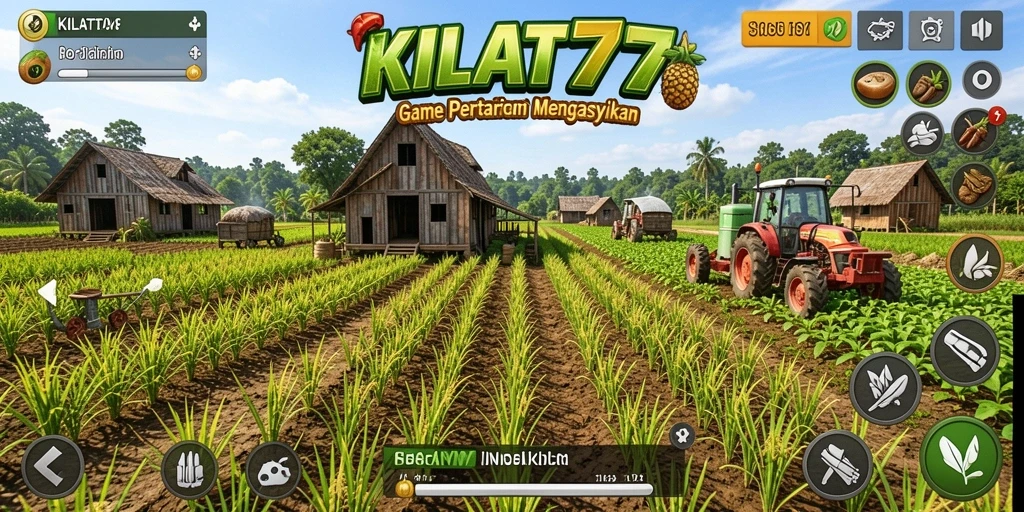Screenshot gameplay KILAT77 menampilkan aktivitas pertanian yang seru.