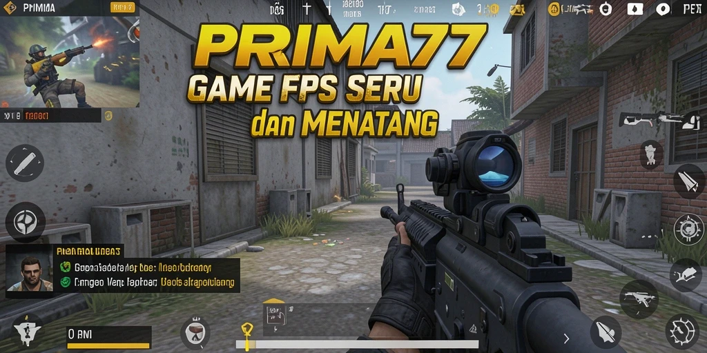 Tampilan menarik dari gameplay PRIMA77 saat beraksi di medan perang FPS.