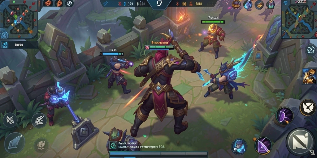 Screenshot gameplay RPZZZ yang menampilkan pertempuran epik.